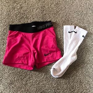 Nike pro spandex and Nike socks